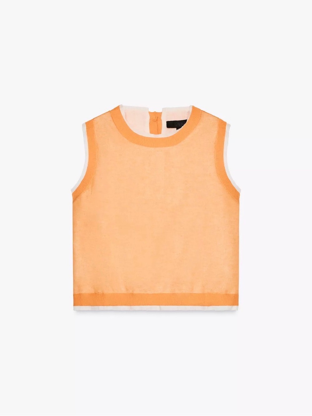 Zara Orange double layer Knit blend Sleeveless Top - NEW with Tag